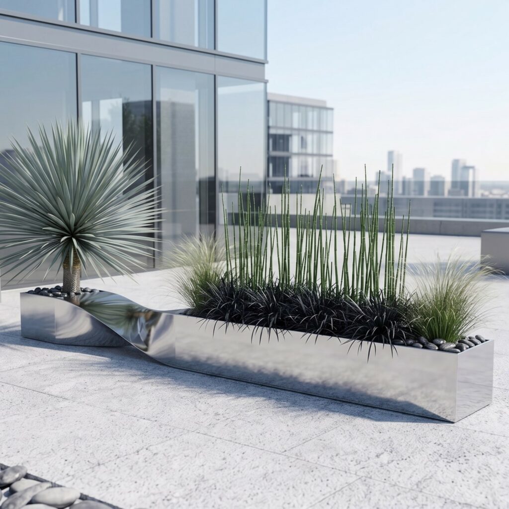 Jardinière double inox 1080